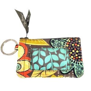 Vera Bradley Floral Zip ID and Coin Pouch with Key Ring